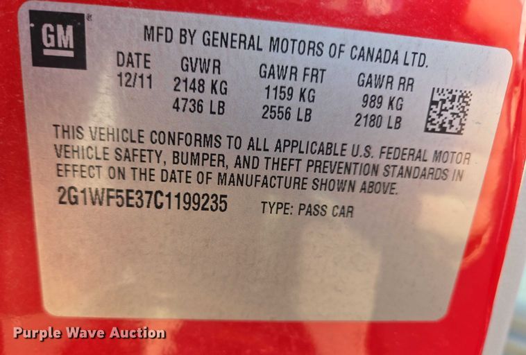 image for item ES2806 2012 Chevrolet Impala 