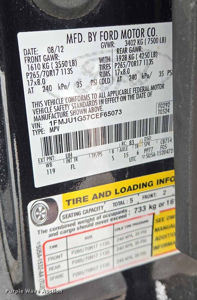 image for item ES2807 2012 Ford Expedition SUV