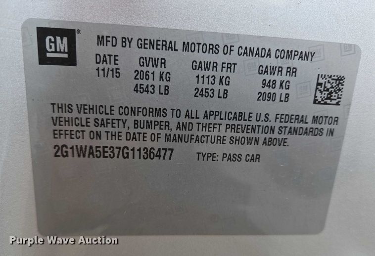 image for item ES2810 2016 Chevrolet Impala Limited 