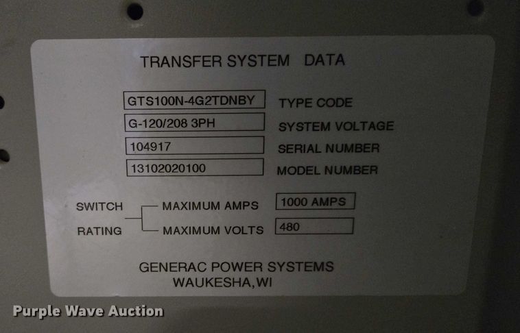 image for item ES2819 Generac GTS Series automatic transfer switch