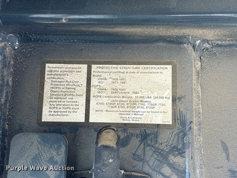 image for item ES5672 2009 John Deere 770GP motor grader