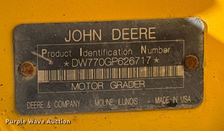 image for item ES5672 2009 John Deere 770GP motor grader