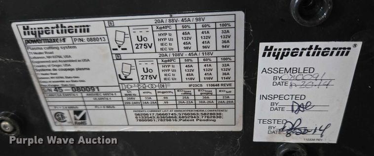 image for item ET1206 PowerMax DHC2 plasma cutting table