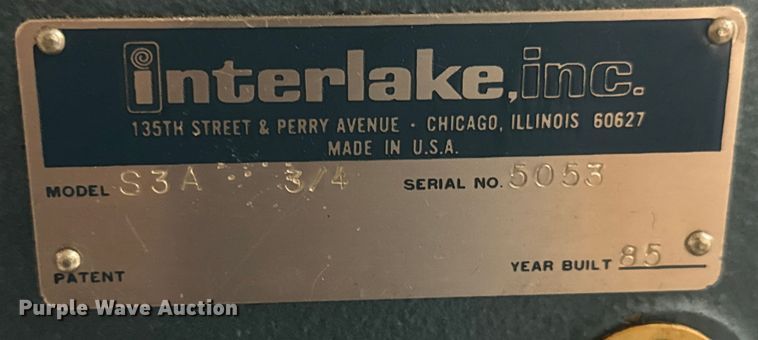 image for item ET4331 1985 Interlake S3A 3/4 wire stitcher