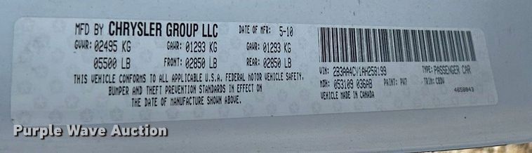 image for item ET6904 2010 Dodge Charger 