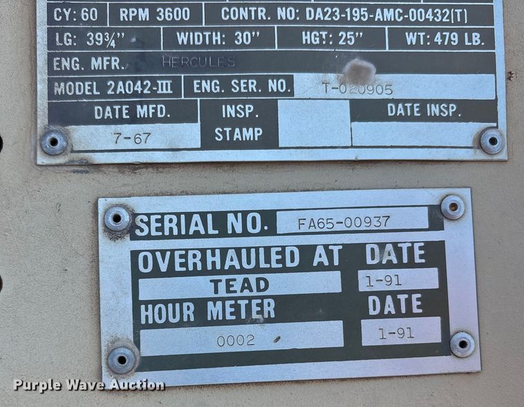 image for item EU4803 US Army MEP-017A generator