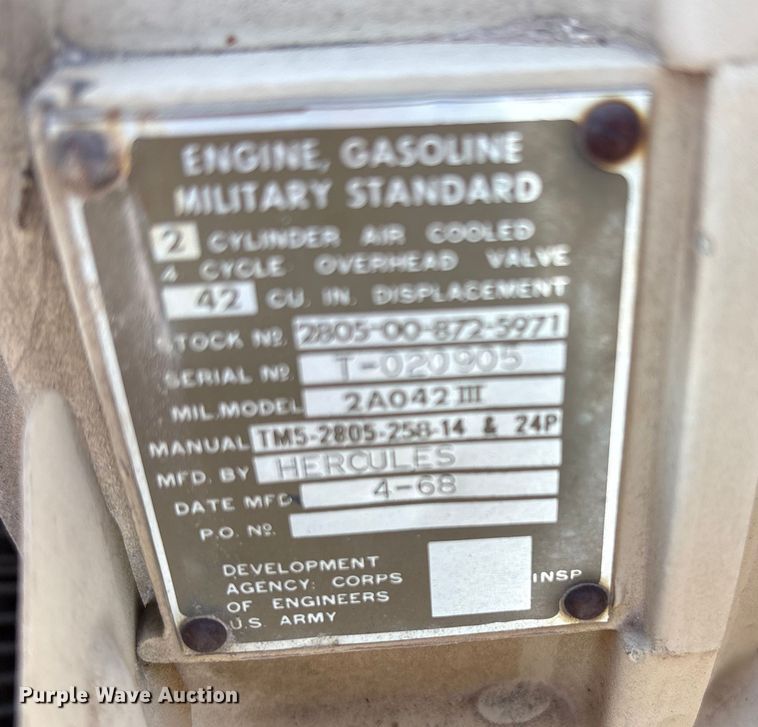 image for item EU4803 US Army MEP-017A generator