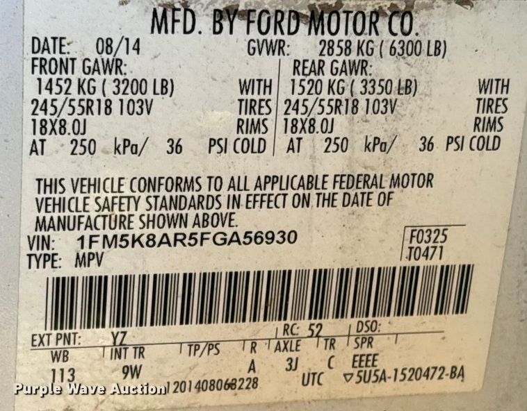 image for item EV2602 2015 Ford Explorer Police Interceptor SUV