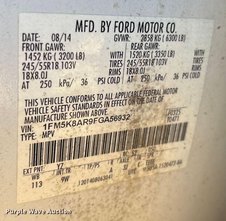 image for item EV2609 2015 Ford Explorer Police Interceptor SUV