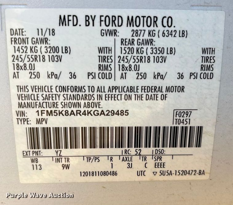 image for item EV2611 2019 Ford Explorer Police Interceptor SUV