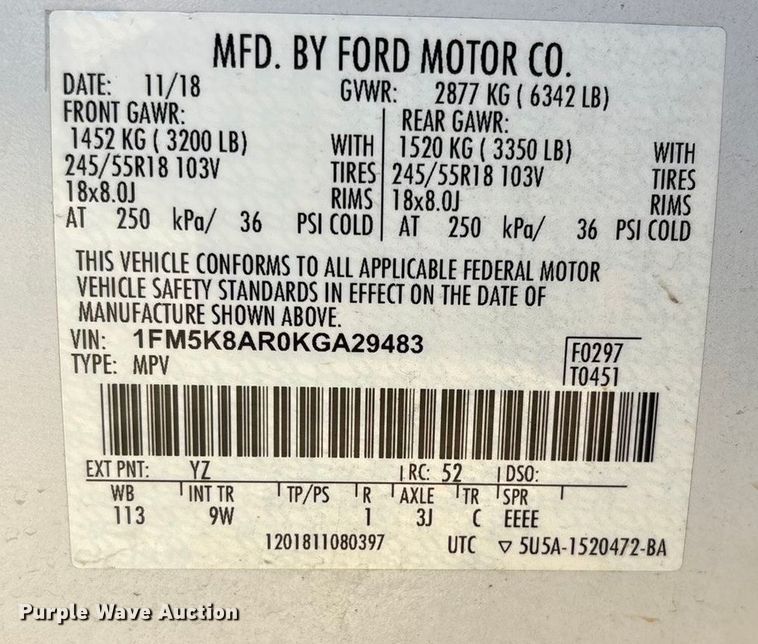 image for item EV2614 2019 Ford Explorer Police Interceptor SUV