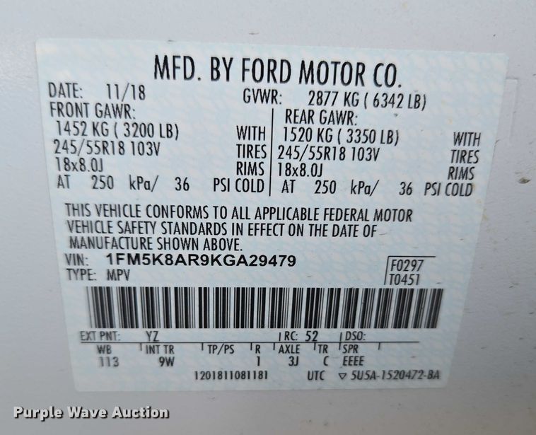 image for item EV2615 2019 Ford Explorer Police Interceptor SUV