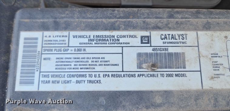 image for item EV2618 2002 Chevrolet Silverado 1500 pickup truck