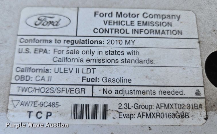 image for item EV2620 2010 Ford Ranger pickup truck