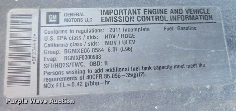 image for item EV2622 2011 Chevrolet Silverado 3500HD dump bed pickup truck