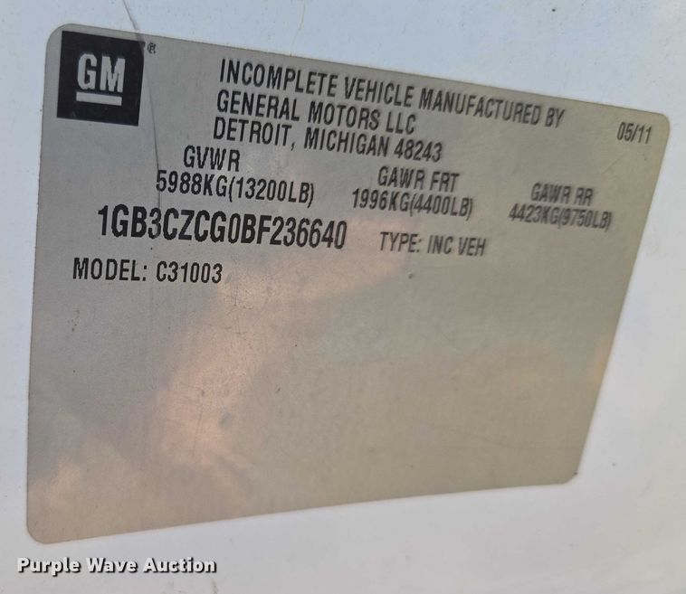 image for item EV2622 2011 Chevrolet Silverado 3500HD dump bed pickup truck