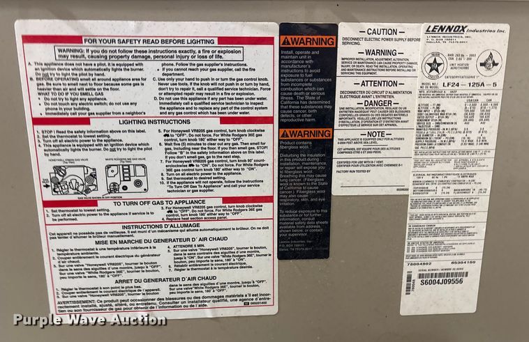 image for item EV2647 (4) Lennox heaters