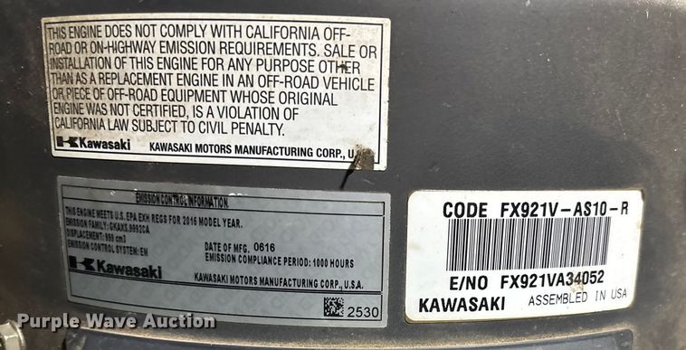 image for item FB3468 2016 John Deere Z960M ZTR lawn mower