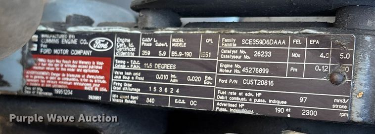 image for item FB3473 1996 Ford F800 sewer jetter truck