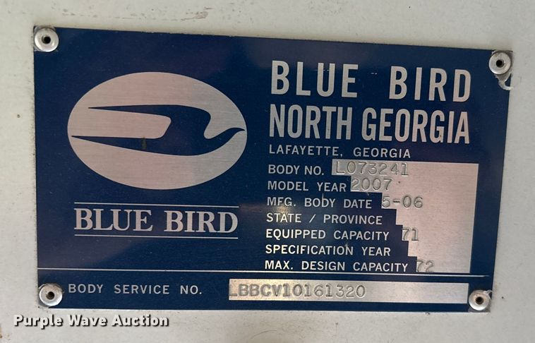 image for item FG0013 2007 Blue Bird Vision school bus