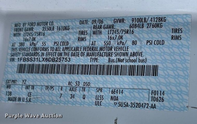 image for item FG0024 2006 Ford E350 van