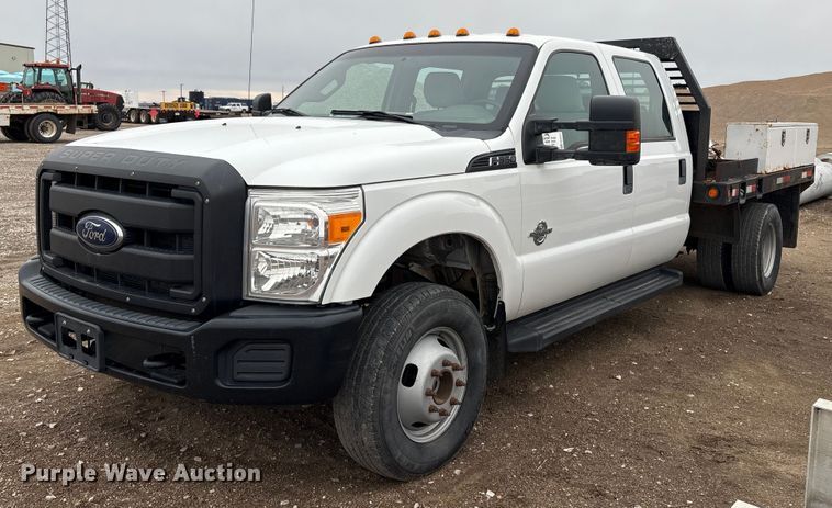 image for item FG2531 2016 Ford F350 Super Duty Ext. Cab flatbed pickup truck