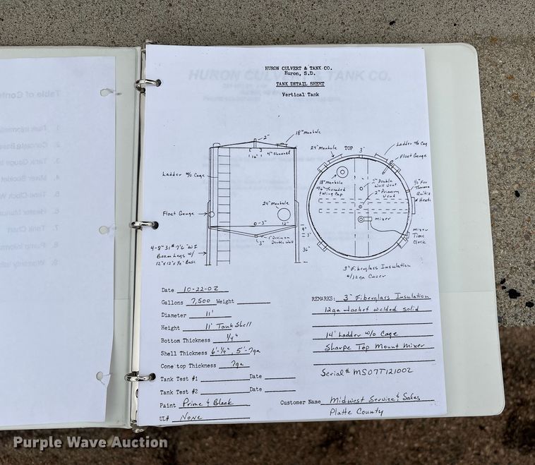image for item FG2534 Huron Culvert & Tank Co. asphalt tank
