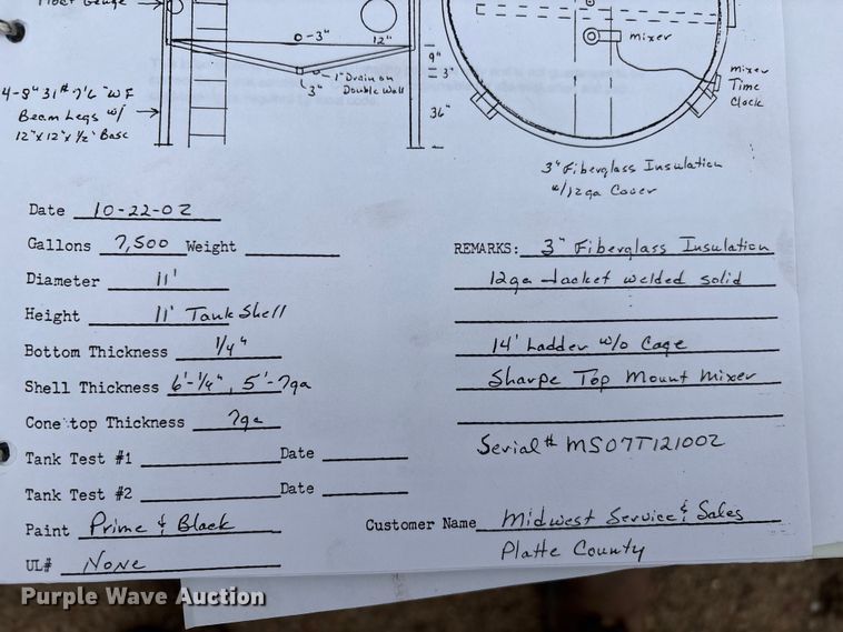 image for item FG2534 Huron Culvert & Tank Co. asphalt tank