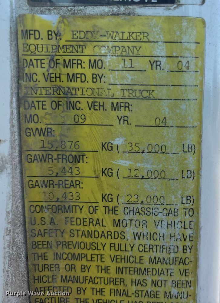 image for item FG2574 2005 International 7300 dump truck