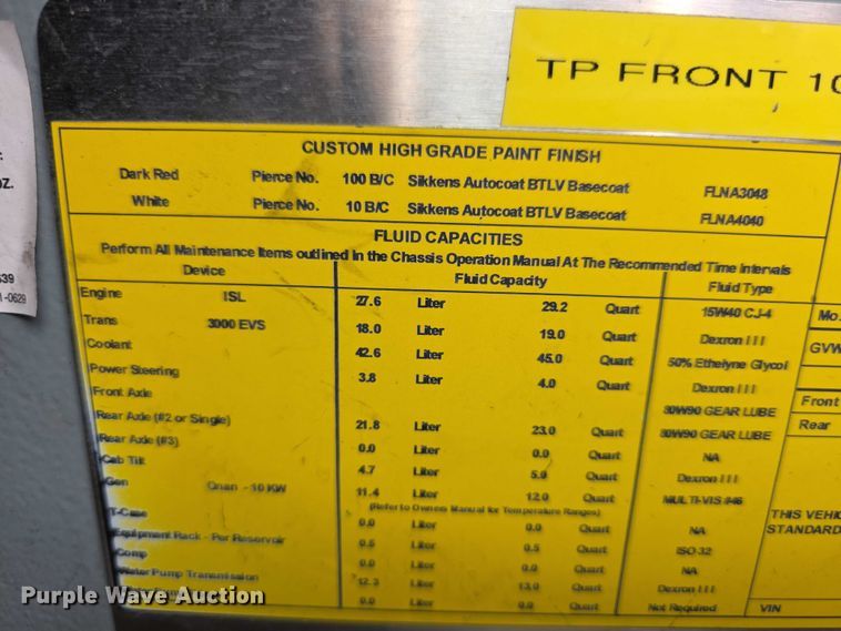 image for item FI0630 2009 Pierce Velocity ladder fire truck