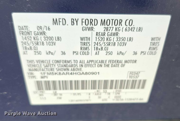 image for item FI0777 2017 Ford Explorer Police Interceptor SUV