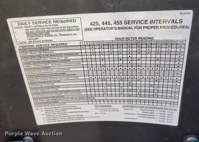 image for item IH9403 John Deere 455 lawn tractor