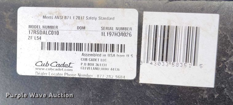 image for item IH9405 (2) Cub Cadet Z Force L ZTR lawn mowers