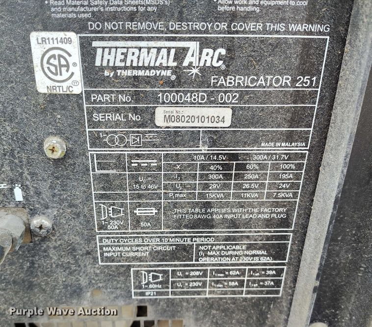 image for item IH9407 Thermal Arc 251 welder
