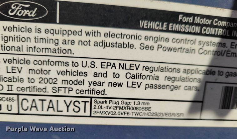 image for item NO9932 2002 Ford  Focus 