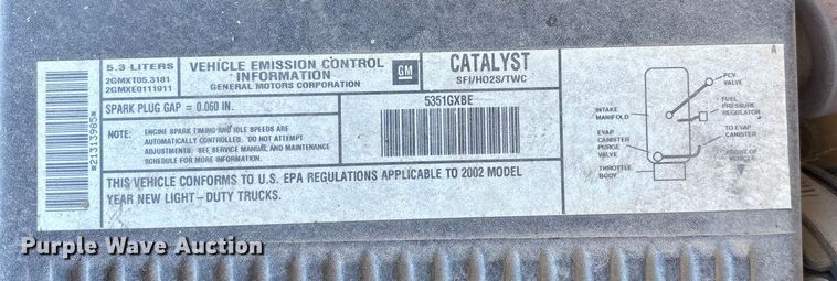 image for item OE9354 2002 Chevrolet Silverado 1500 Ext. Cab pickup truck