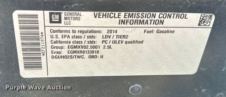 image for item OJ9944 2014 Chevrolet Malibu 