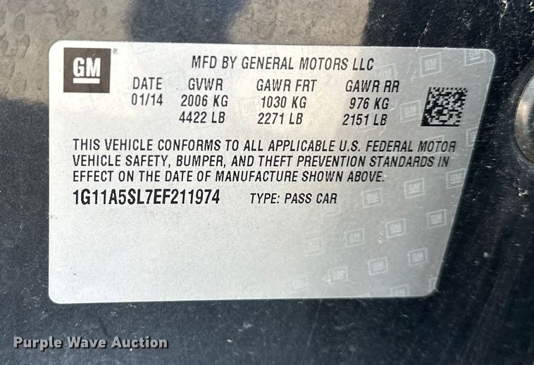 image for item OJ9944 2014 Chevrolet Malibu 