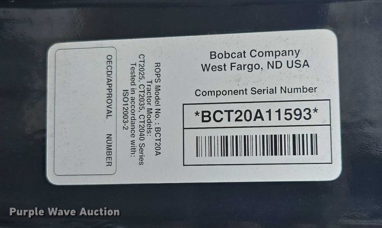 image for item DU2673 2025 Bobcat CT2025 MFWD tractor