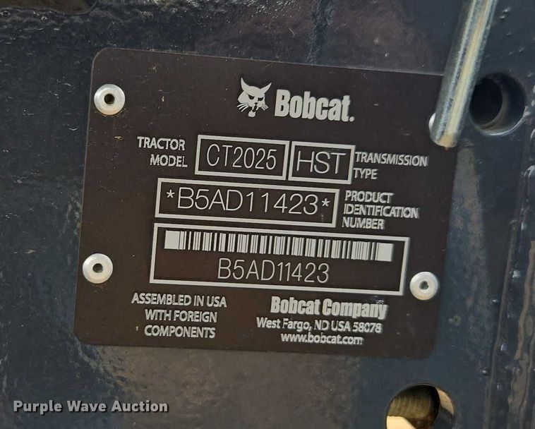 image for item DU2673 2025 Bobcat CT2025 MFWD tractor