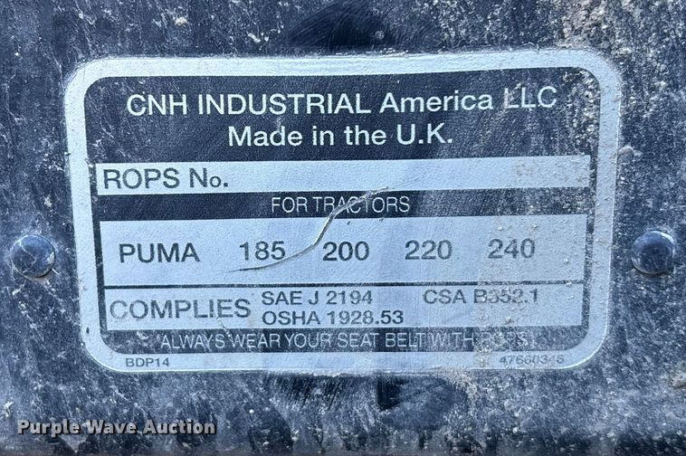 image for item DU6929 2015 Case IH Puma 200  MFWD tractor