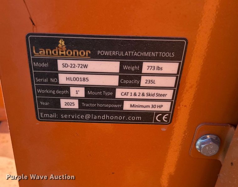 image for item EN0232 2025 Wolverine skid steer seeder