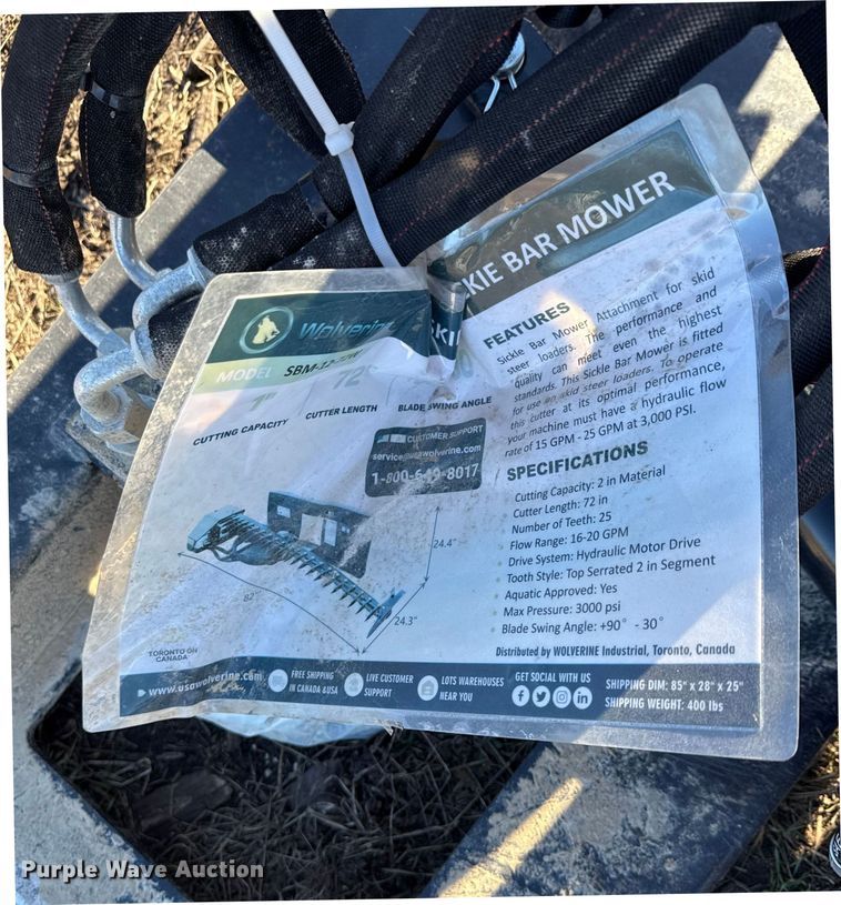 image for item EN0234 Wolverine skid steer sickle mower