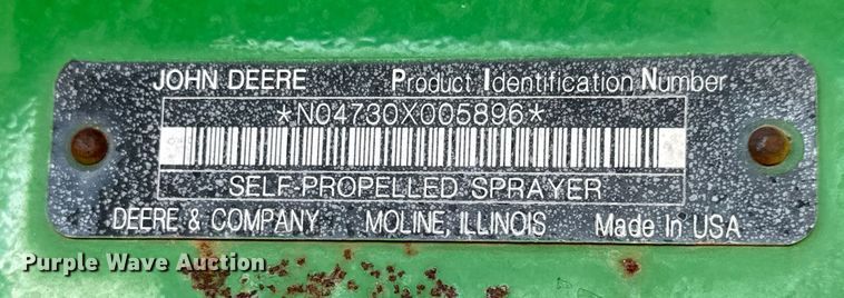 image for item ET4381 2009 John Deere 4730 sprayer