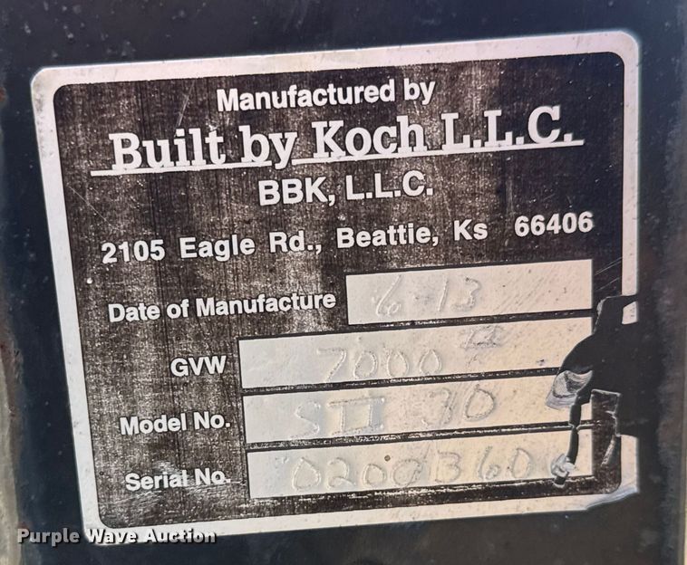 image for item ET4382 2013 BBK Series II 30 header trailer