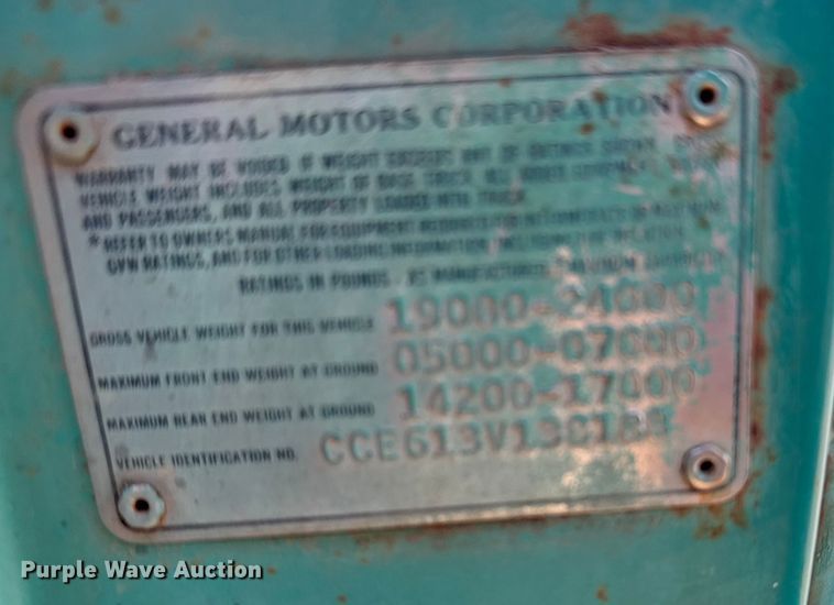 image for item FB0573 1973 Chevrolet C60 truck cab and chassis