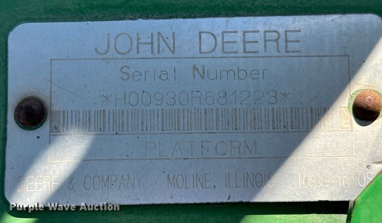 image for item FB0617 John Deere 930 rigid head