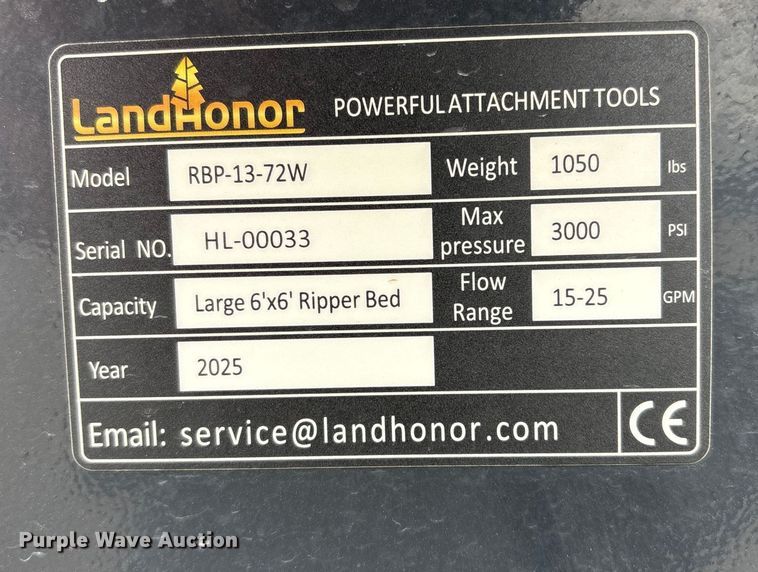 image for item FG2612 2025 Landhoner RBP-13-72W skid steer bale processor