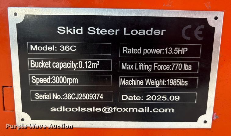 image for item FG2626 2025 SDLOOL 36C compact utility loader