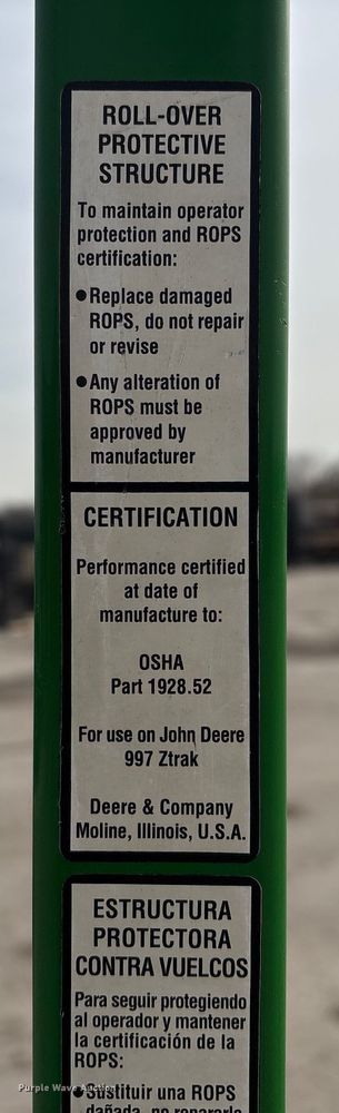 image for item FG2628 2011 John Deere 997SC ZTR lawn mower